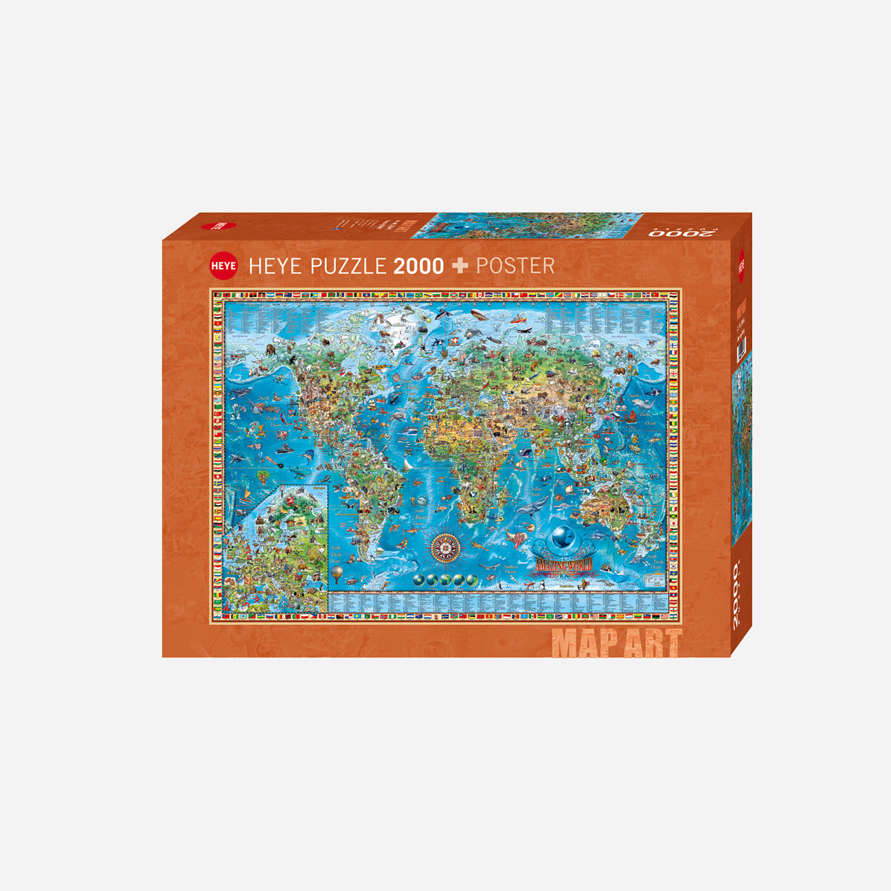 ジグソーパズル HEYE PAZZLE(2000piece) Map Art 29845 Jigsaw Puzzles | Heye - Map Art Amazing World - 2000 pieces puzzle