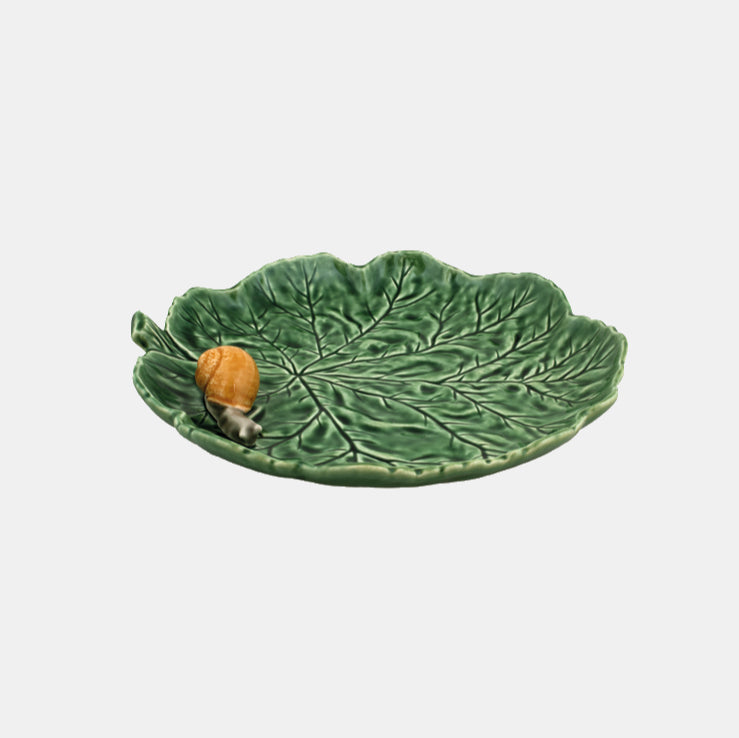 Green Leaf with Natural Snail