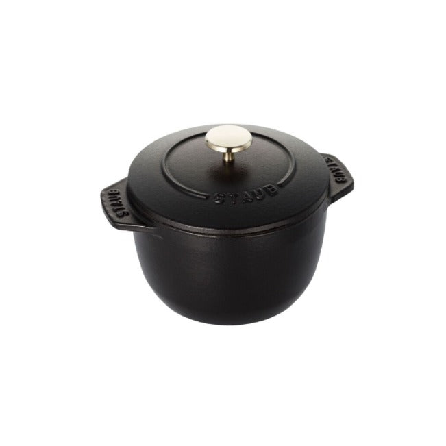 Round Cast iron Rice Cocotte - 12cm/0.72L Black