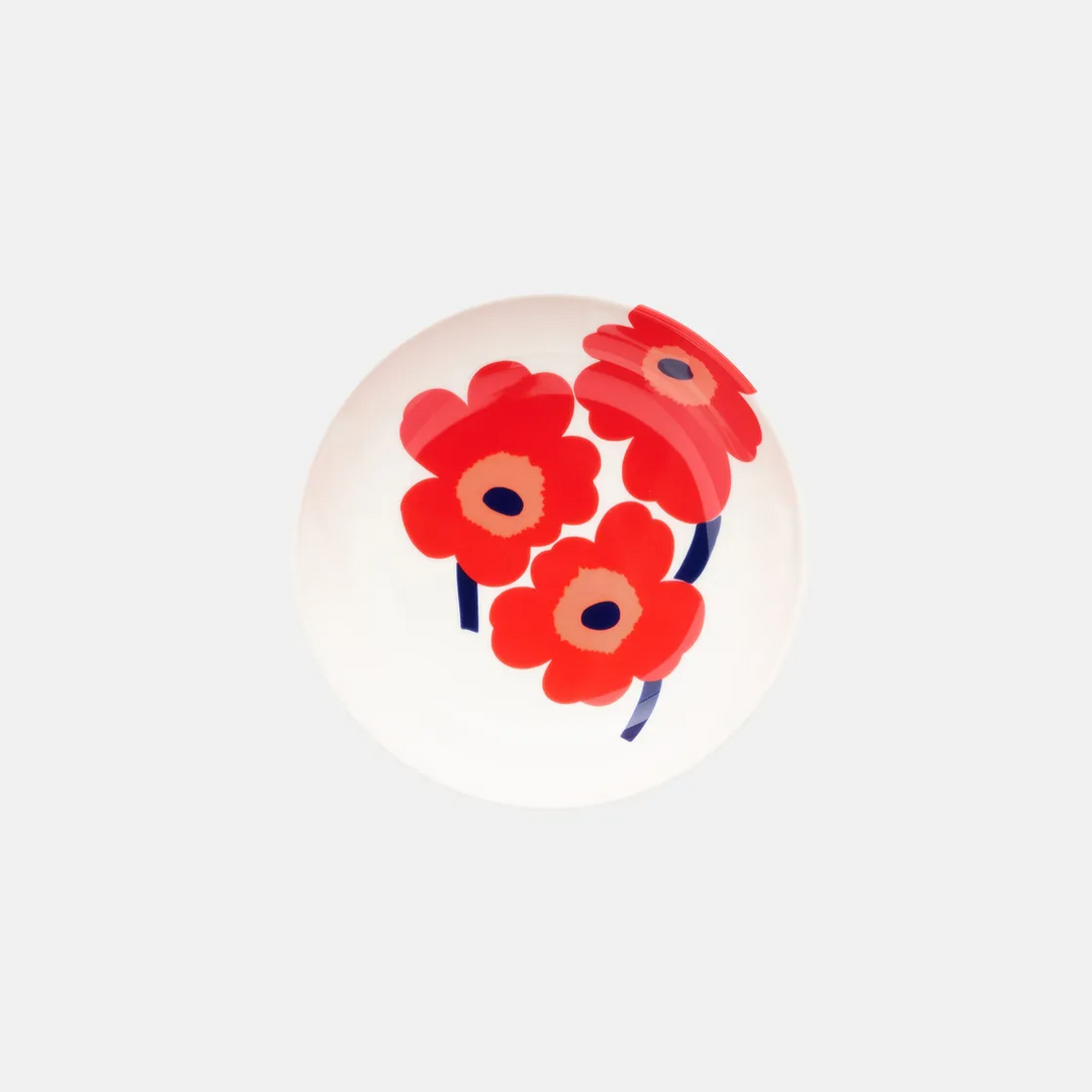 Oiva / Unikko Dish 16 cm - white,red