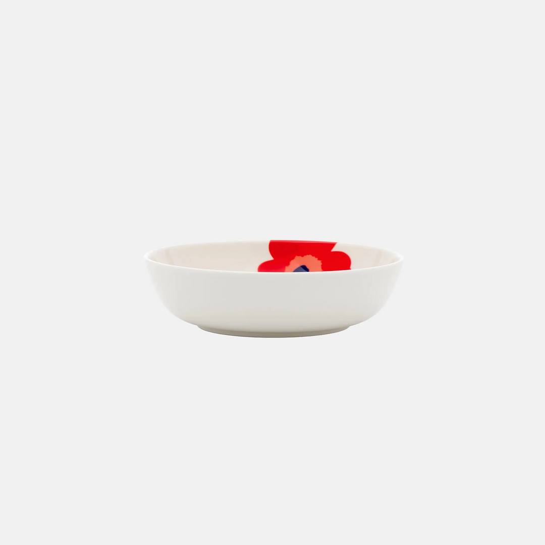 Oiva / Unikko Dish 16 cm - white,red