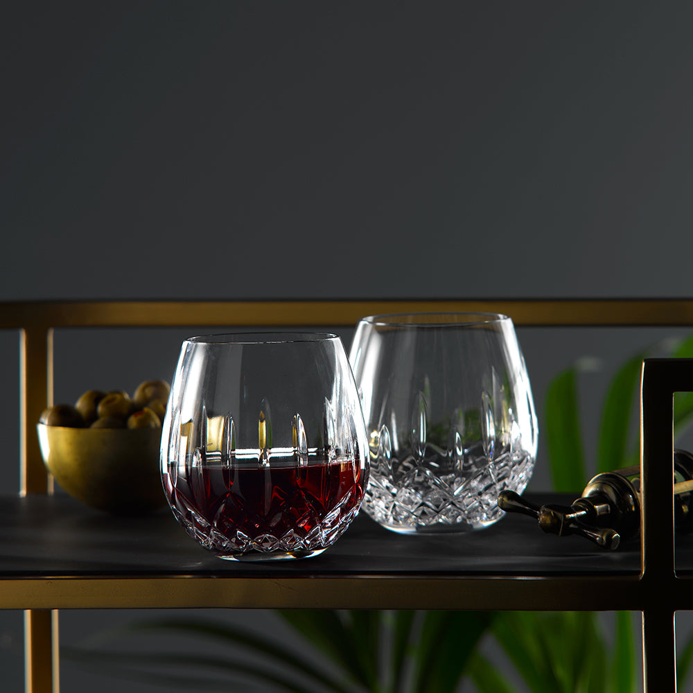 Lismore Classic Nouveau Stemless Light Red Pair