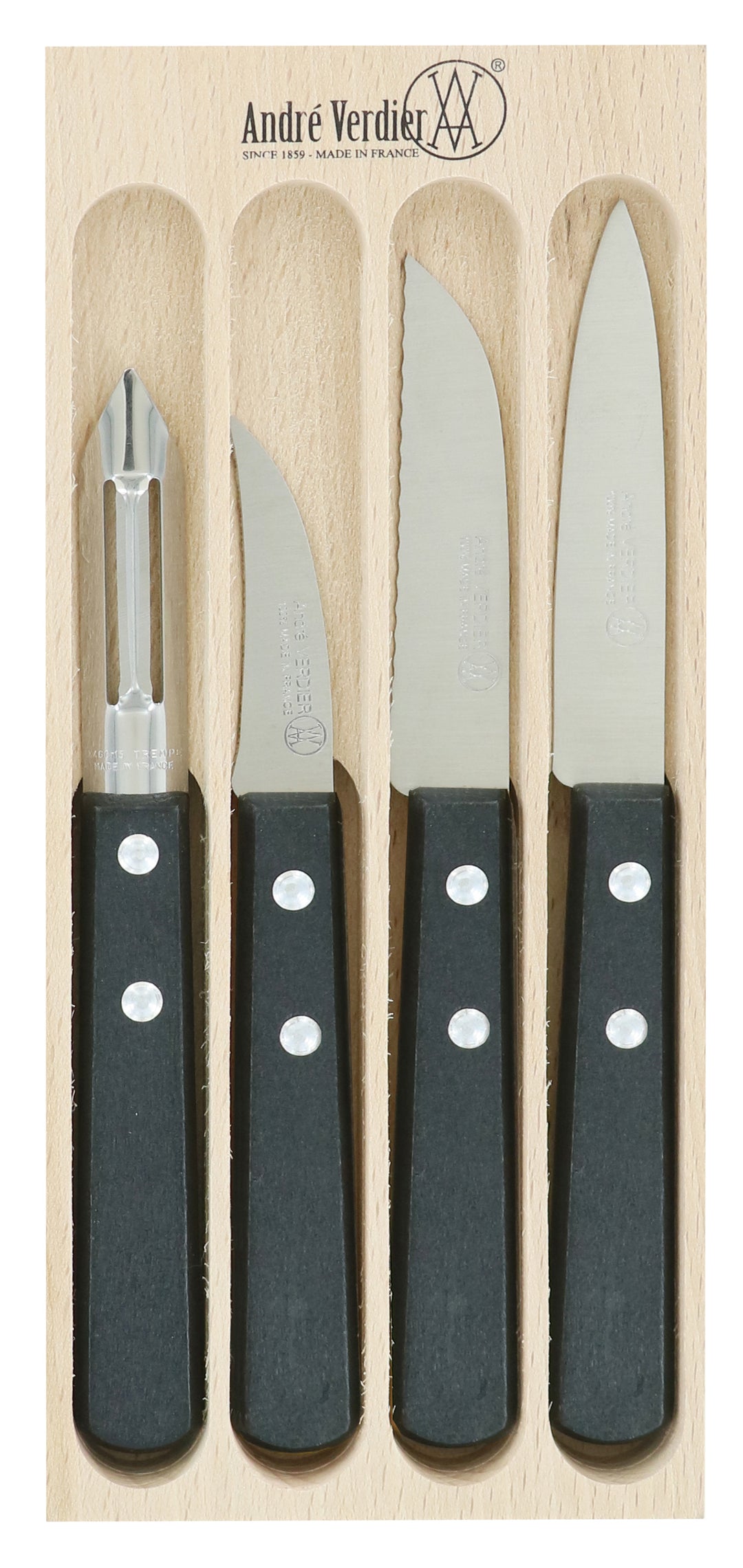 IER Knife 2 Rivets Preparation Set 4 Piece Black