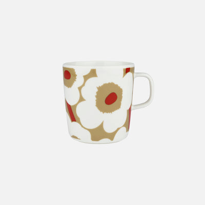 Oiva / Unikko Mug 4 Dl - beige, red