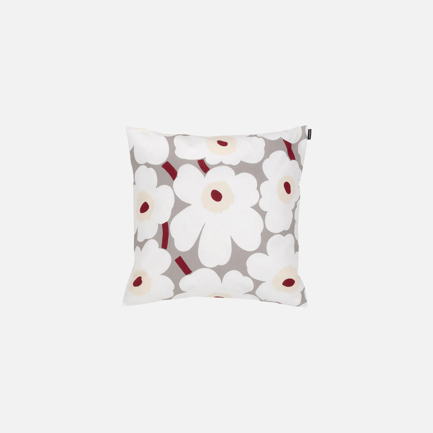 Pieni Unikko Cushion Cover 50 X 50 Cm - grey, red