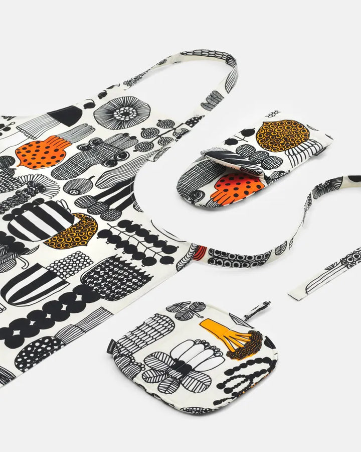 Puutarhurin parhaat Apron - white, black, orange