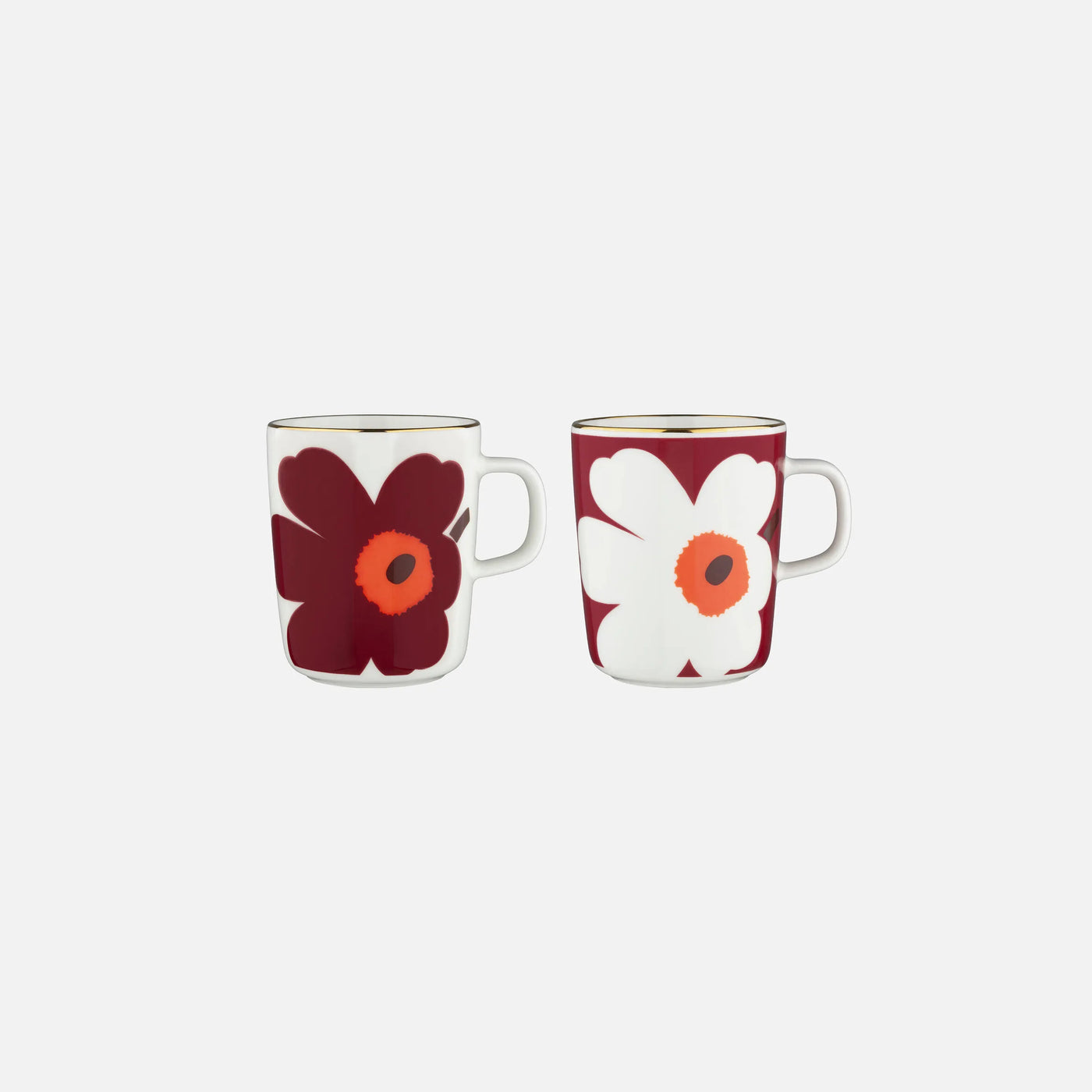 Oiva / Juhla Unikko mug 2,5 dl / 2 pcs - bugundy