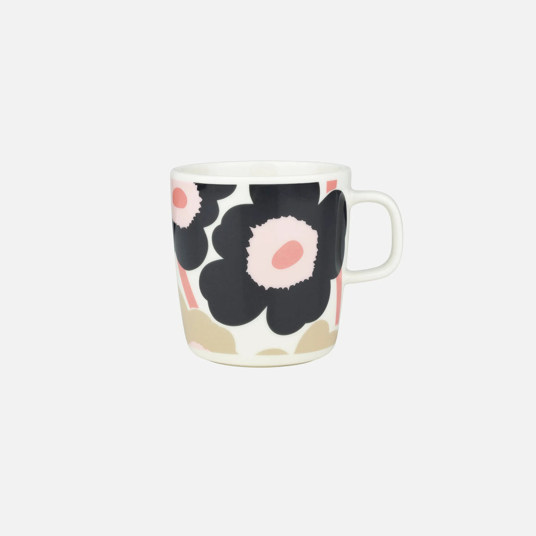 Oiva / Unikko Mug 4 dl - charcoal, pink