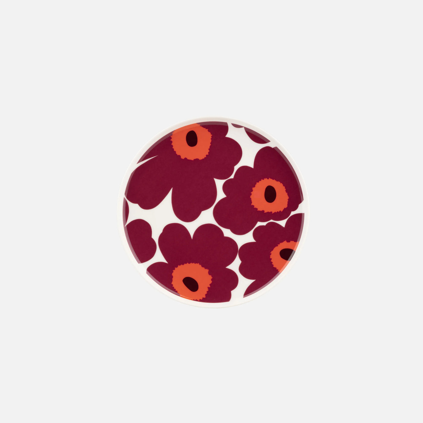 Oiva / Unikko plate 20 cm - burgundy