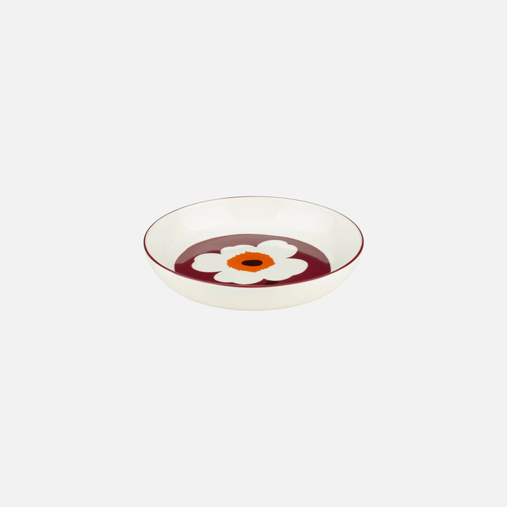 Oiva / Unikko plate 20,5 cm - burgundy