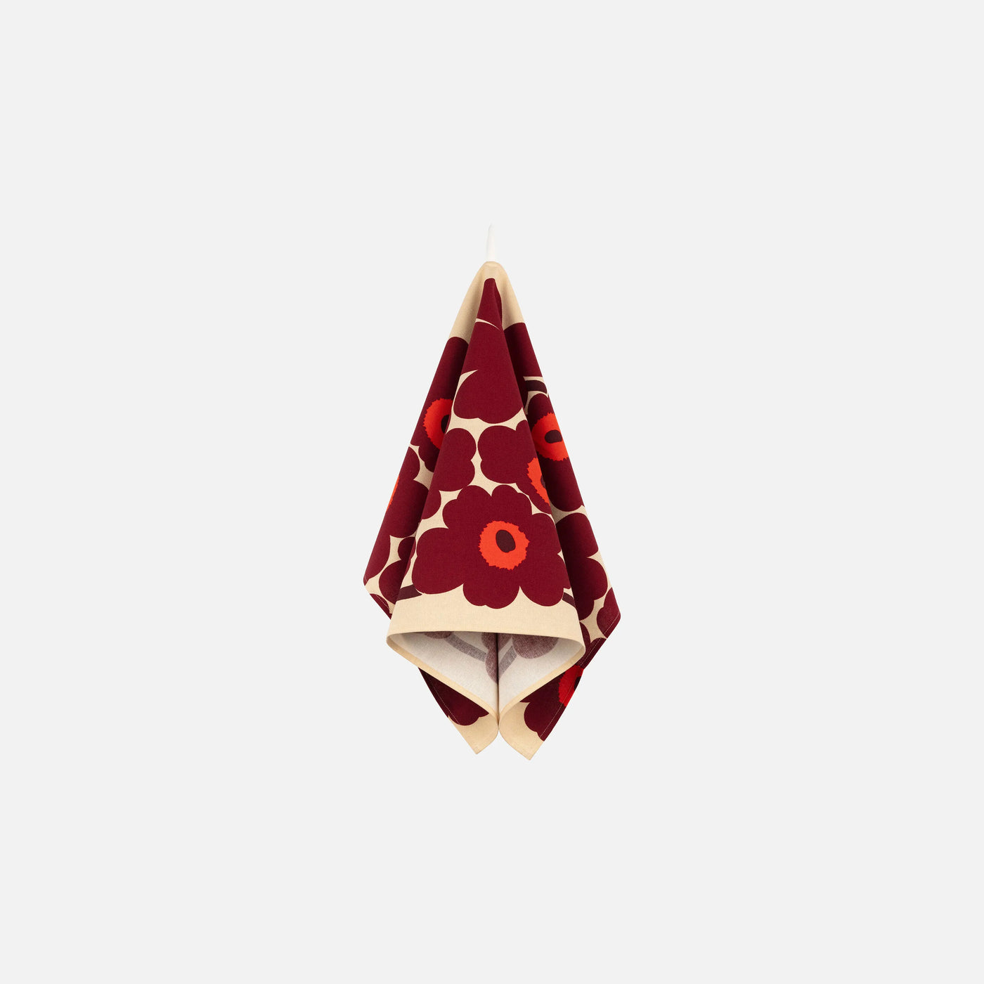 Pieni Unikko tea towel - wine red