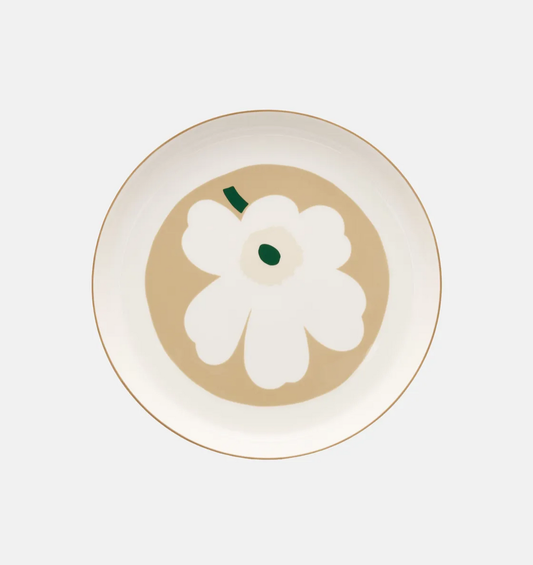 Oiva / Unikko Serving dish 32 cm -  Beige and Green
