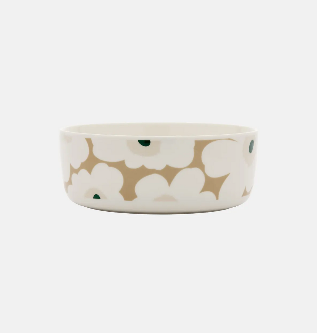 Oiva / Unikko Serving Bowl 1,5 l - Beige and Green