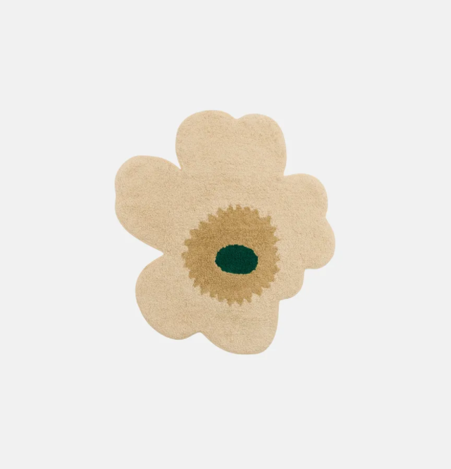 Unikko Bath mat 73x74 cm - Sand and Green