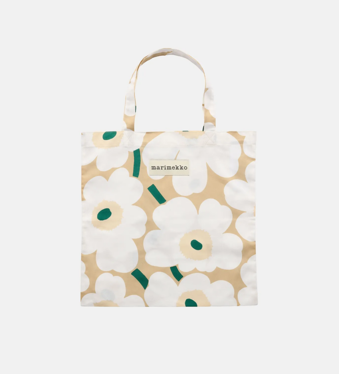 Pieni Unikko Bag 43x44 Cm - Beige and Green