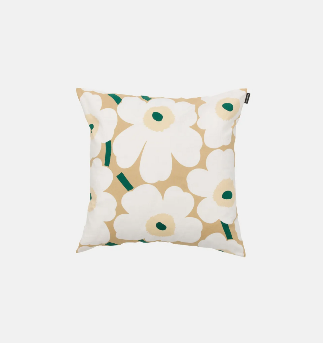 Pieni Unikko Cushion Cover 50x50 Cm - Beige and Green