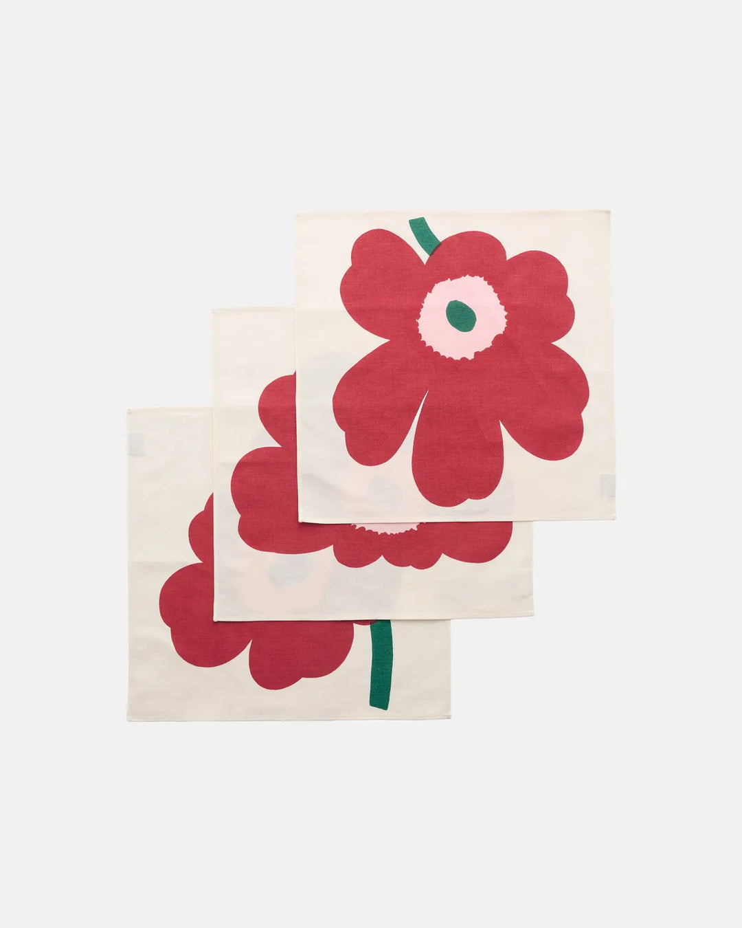 Unikko Fabric napkin 3 pcs - white,red,green
