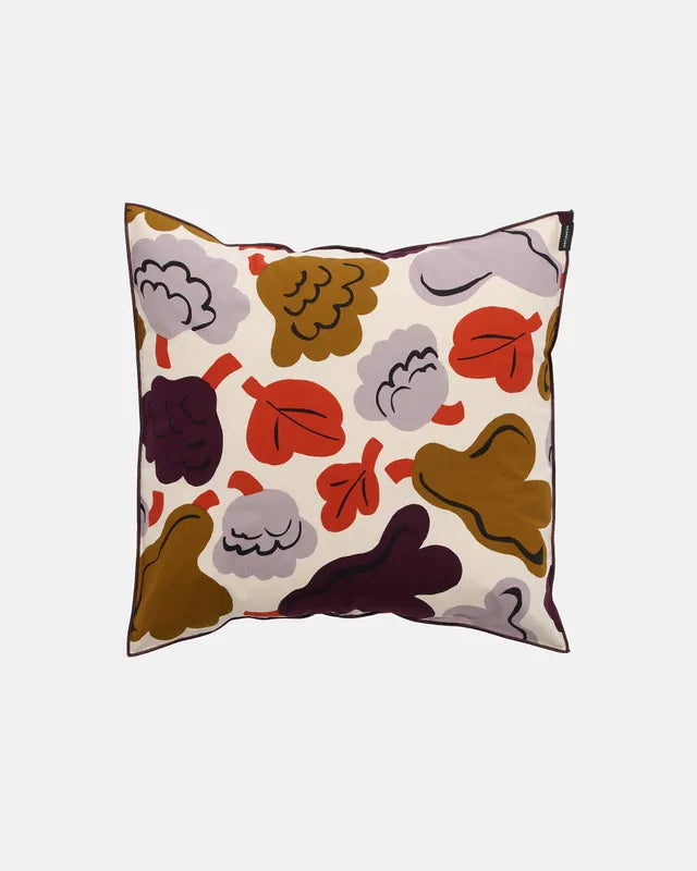 Pieni Kukasta kukkaan Cushion cover 50x50 cm - hay,plum,bronze,terracotta