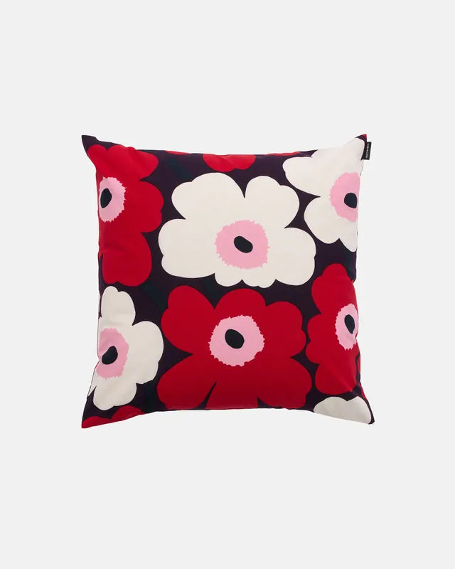 Pieni Unikko Cushion cover 50x50 cm - plum,cranberry,off white,rose