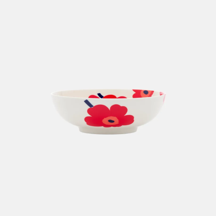 Oiva / Unikko Bowl 1,3 l - white,red