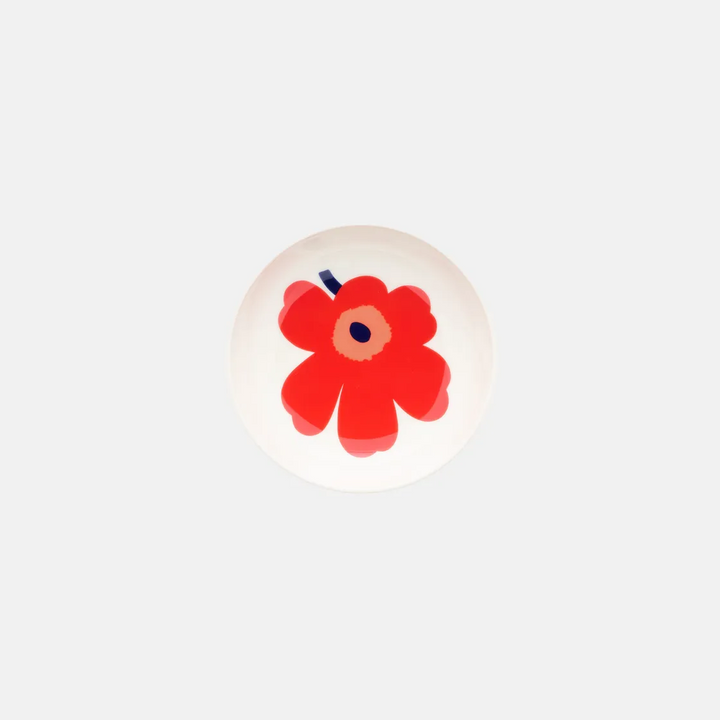 Oiva / Unikko Dish 13 cm - white,red
