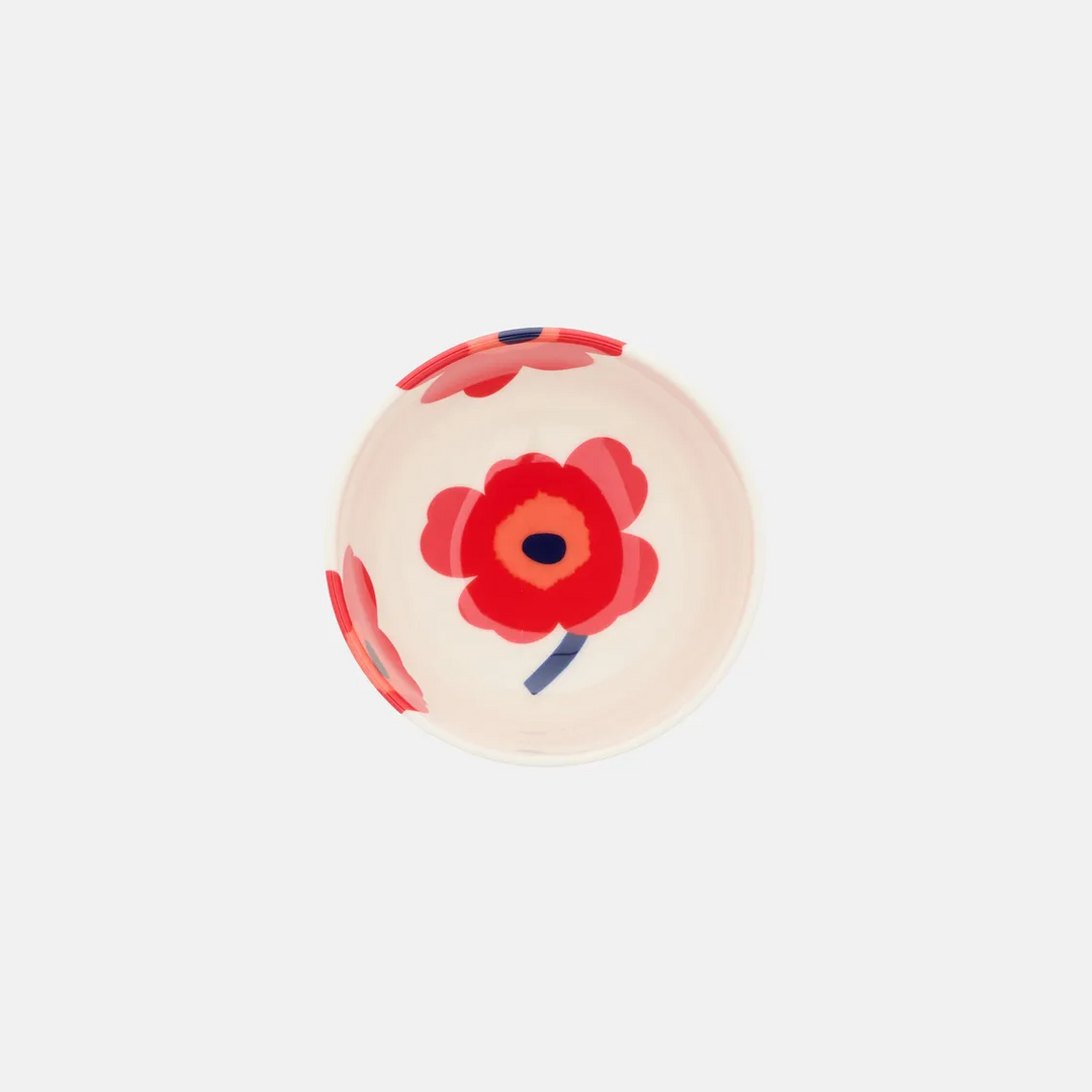 Oiva / Unikko Bowl 3 dl - white ,red