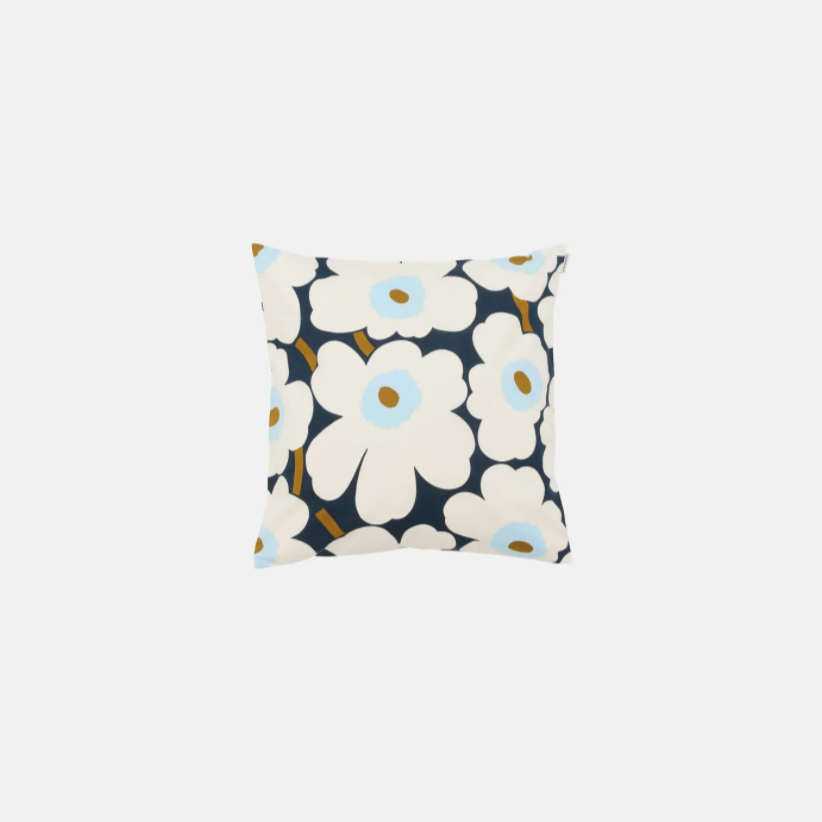 Pieni Unikko Cushion cover 50x50 cm - blue,off white