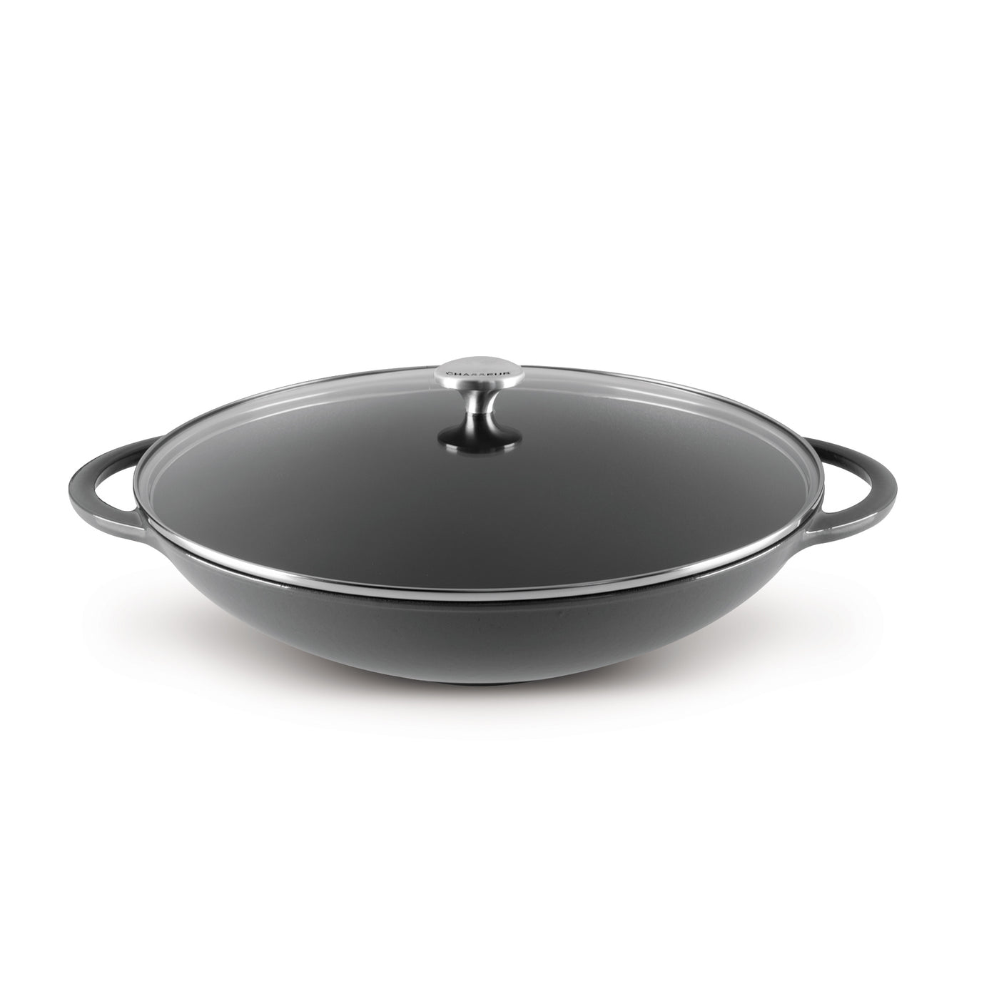 Wok37cm/4.5L+Glass Lid Caviar