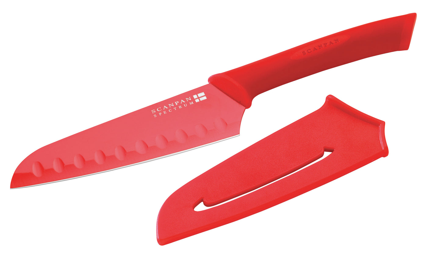 Red Santoku Knife 5.5&quot;/14cm