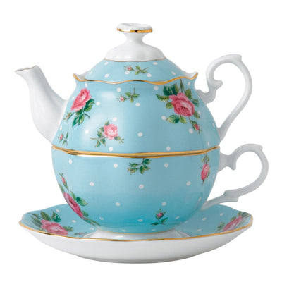 Polka Blue Tea for One