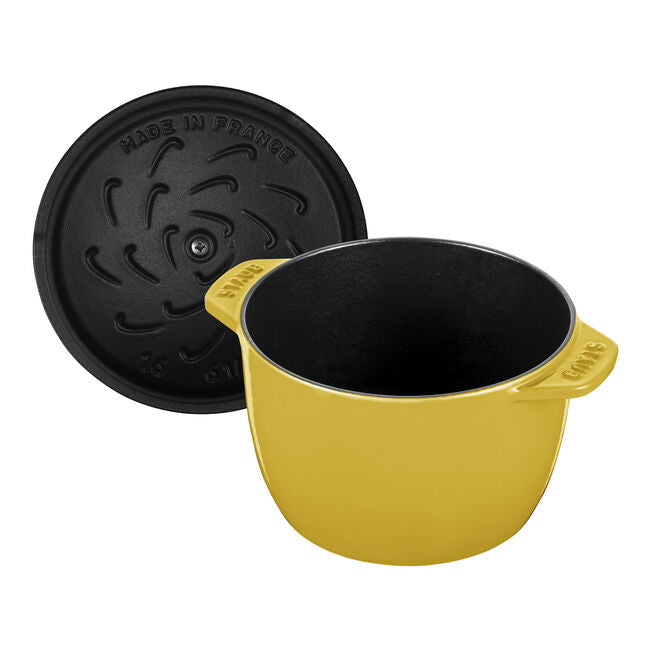 Round Cast iron Rice Cocotte - 16cm/1.75L Yellow