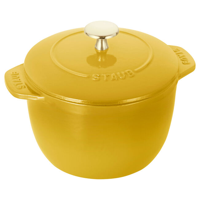 Round Cast iron Rice Cocotte - 16cm/1.75L Yellow