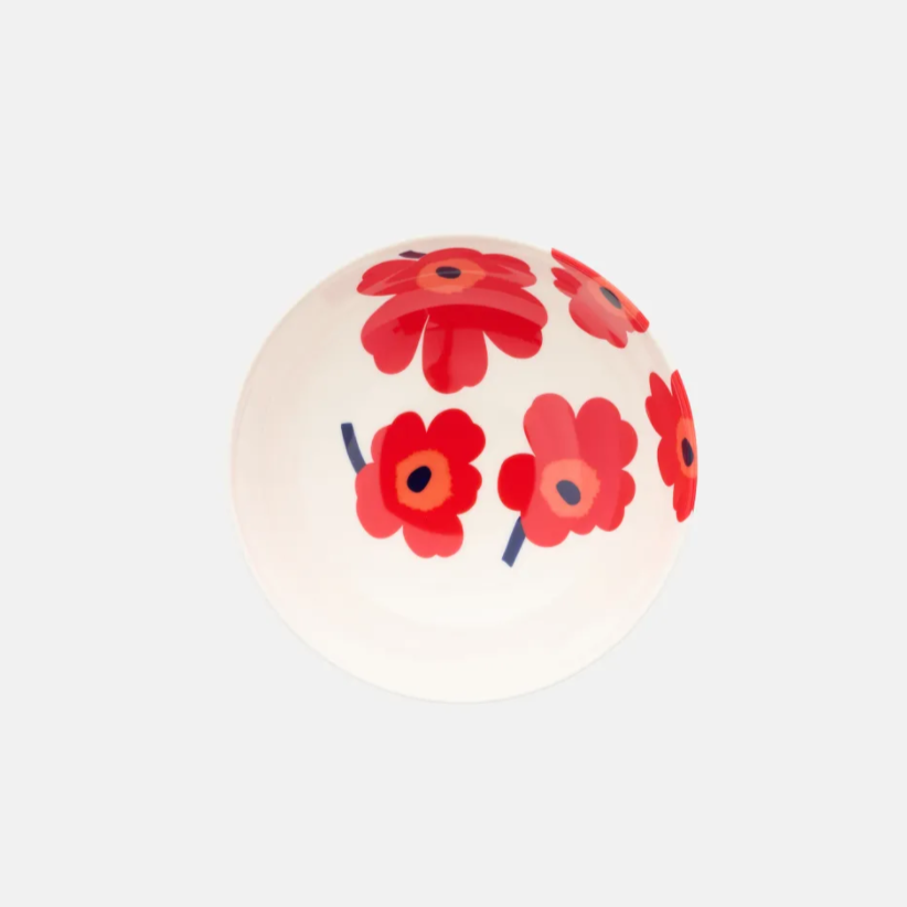 Oiva / Unikko Bowl 1,3 l - white,red