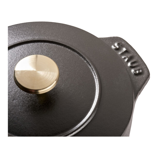 Round Cast iron Rice Cocotte - 12cm/0.72L Black