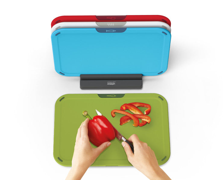 4-piece Chopping Board Set with Storage Stand