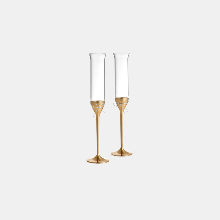 Vera Wang Wedgwood Love Knots Gold Toasting Flute Pair