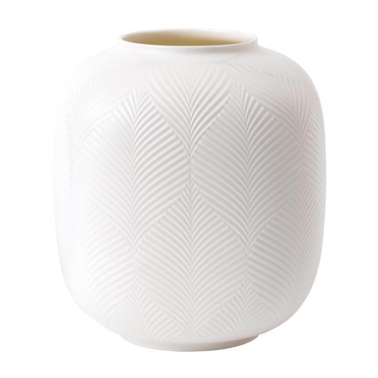 White Folia Round Vase 21cm