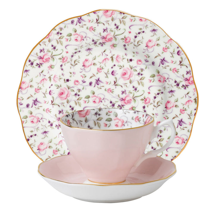 Rose Confetti Teacup/ Saucer/ Plate Set