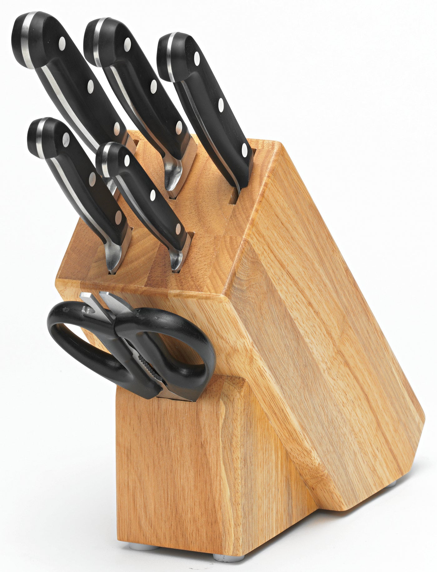 7 Piece Cutlery Block Set, Timber Block