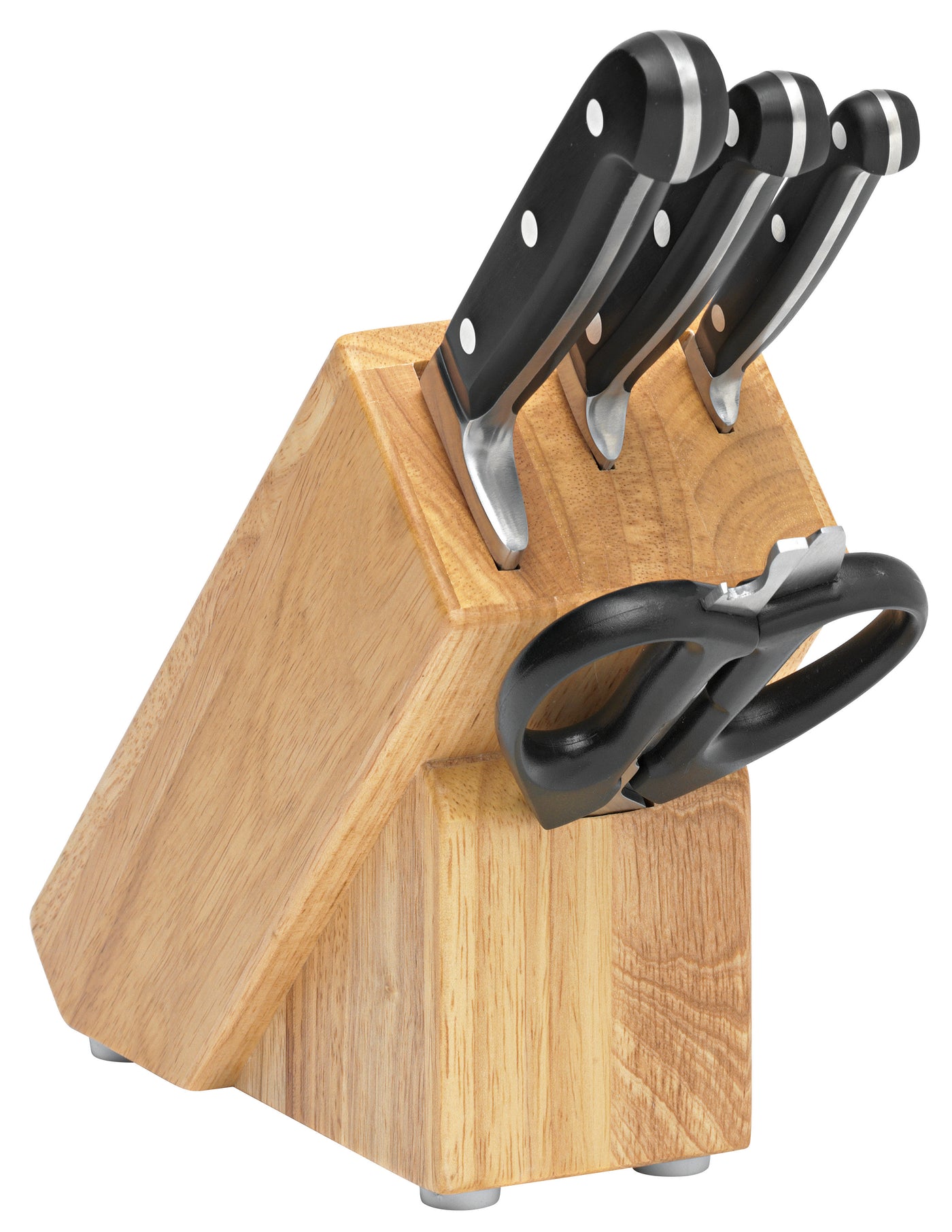 5 Piece Cutlery Block Set, Timber Block