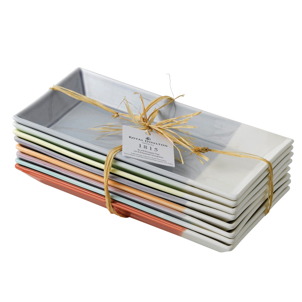 1815 Tapas Set Of 8 Rectangular Trays 23cm