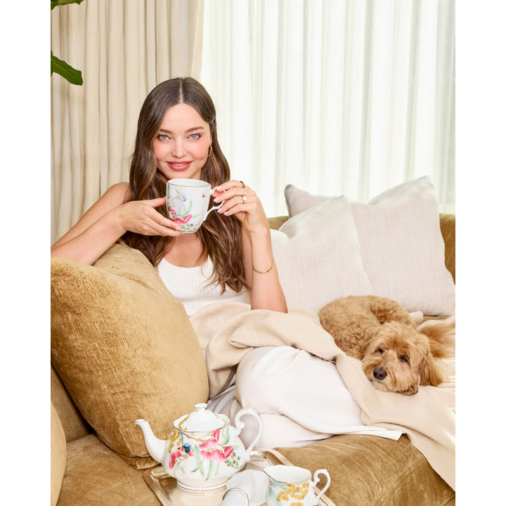 Royal Albert Miranda Kerr Australiana Teapot, Sugar & Creamer White