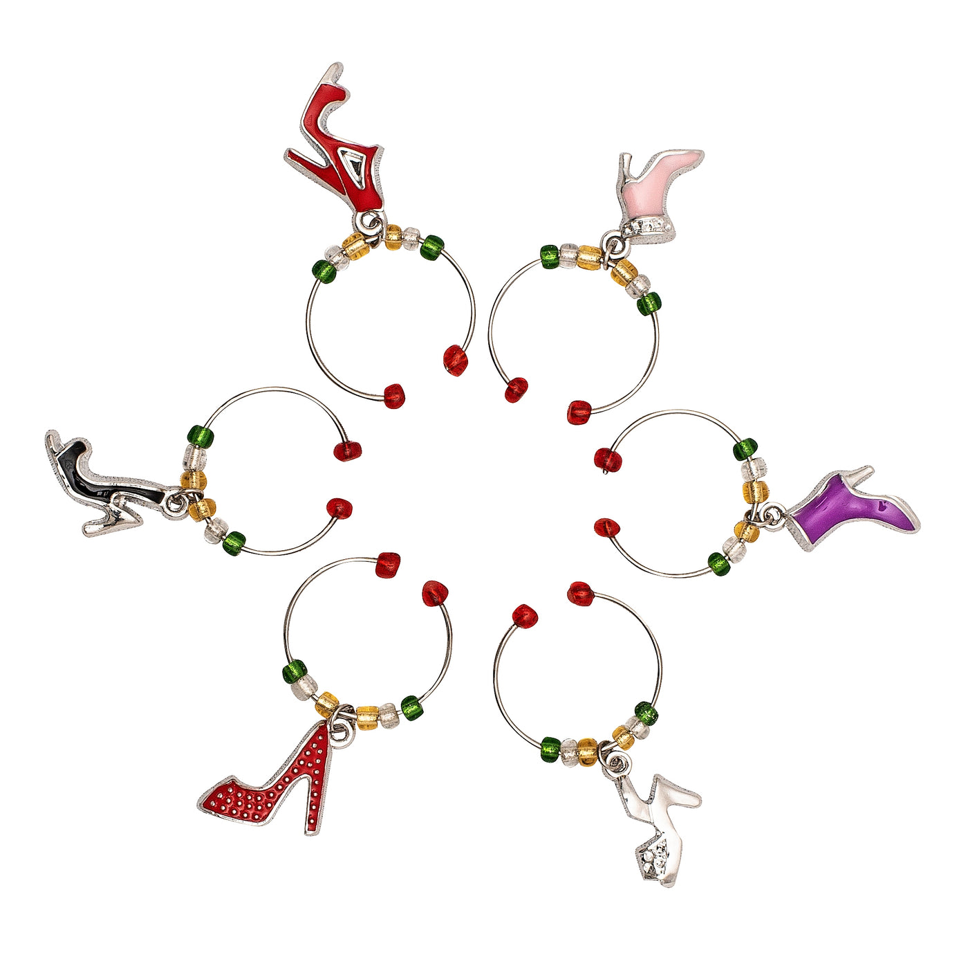 Wine Charms - Shoes Set Of 6