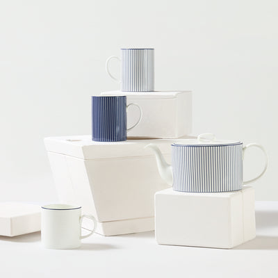 Gio Mug 347ml Pinstripe White