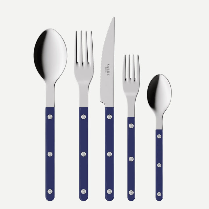 Bistrot shiny solid 5 pieces set - Navy blue