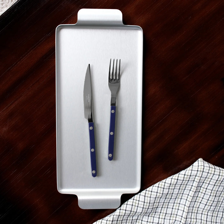 Bistrot shiny solid 5 pieces set - Navy blue