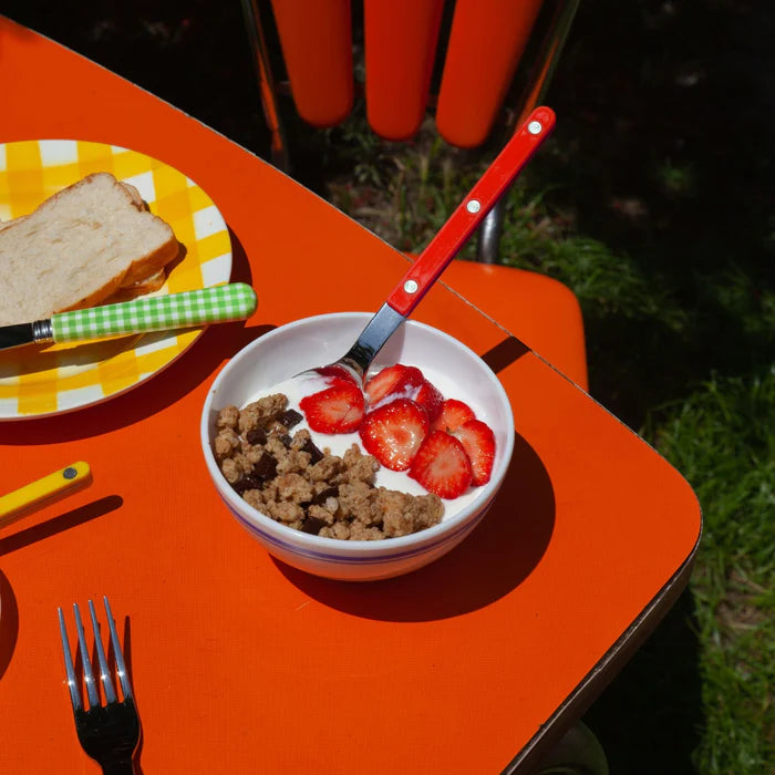Bistrot shiny solid dessert spoon - Burgundy