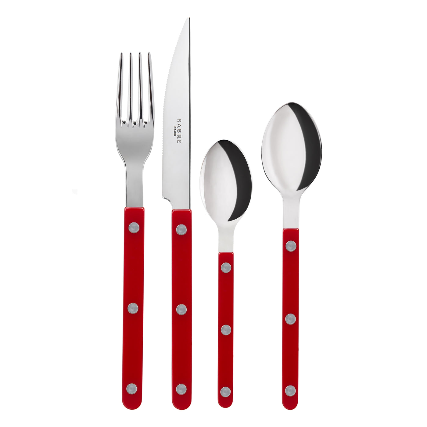 Bistrot shiny solid 4 pieces set - Burgundy