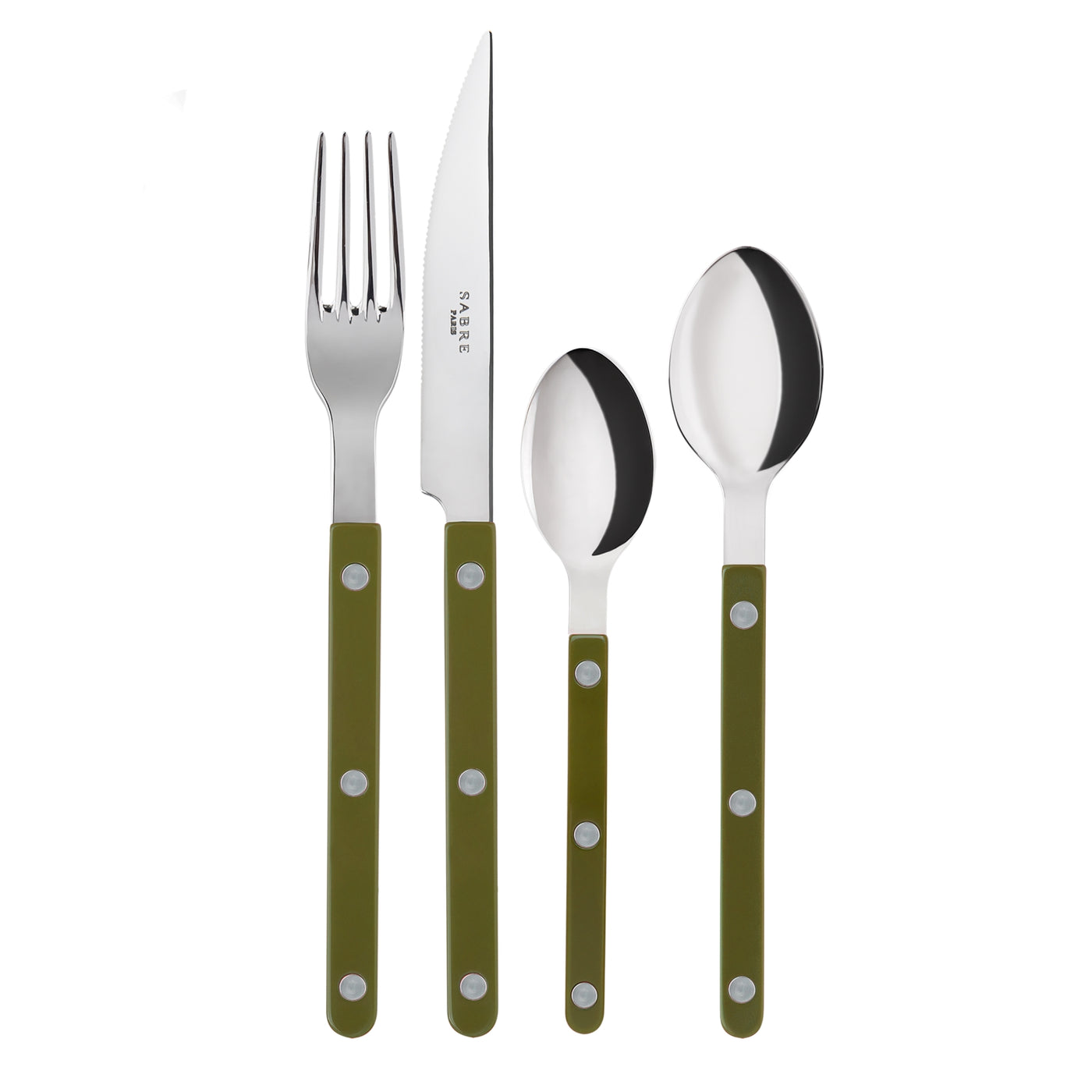 Bistrot shiny solid 4 pieces set - Green fern