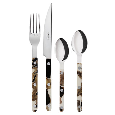 Bistrot shiny solid 4 pieces set - Dune, Black